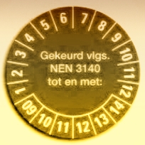 NEN 3140 Keuringssticker